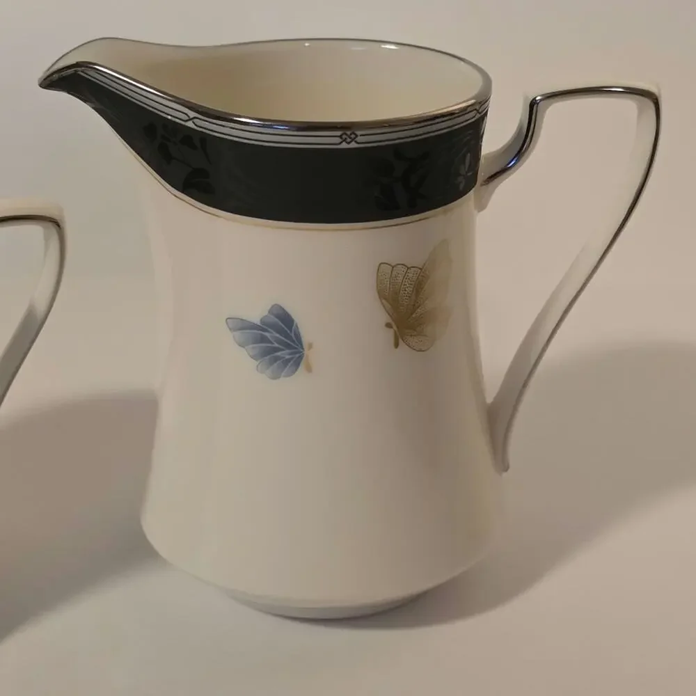 Vintage Noritake Enchanteur 7701 Creamer Sugar‎ Bowl Set Fine China Japan